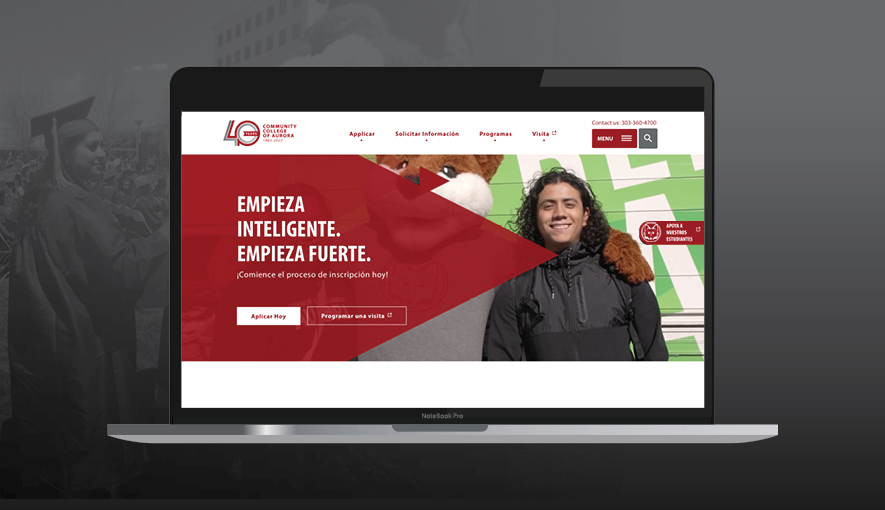 Graphic showing CCA Spanish website