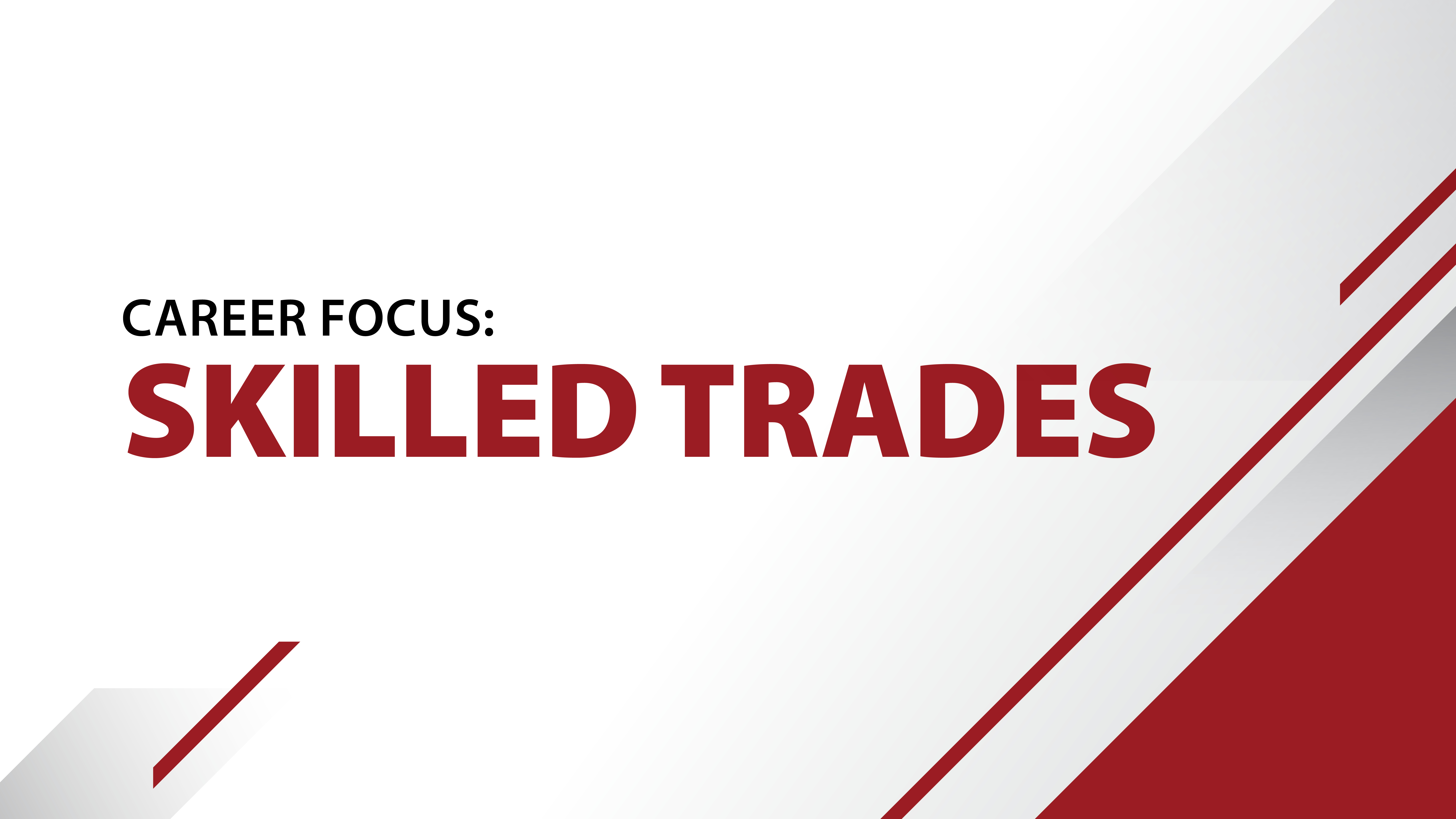 A graphic with a white and light gray background featuring diagonal red and gray design elements in the corners. The bold red and black text reads: